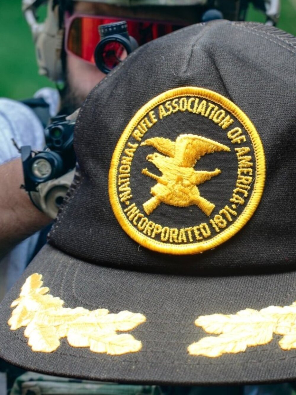 Vtg Scrambled eggs NATIONAL RIFLE ASSOCIATION AMERICA NRA Cap  Hat Mesh USA